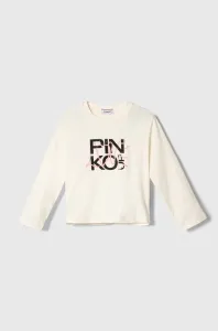 Dětské tričko s dlouhým rukávem Pinko Up béžová barva