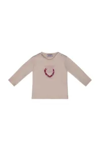 Kojenecké tričko s dlouhým rukávem Pinko Up béžová barva