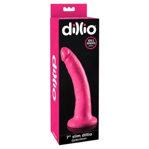 Pipedream Dillio 7 Inch Slim - realistické dildo s přísavkou (18 cm) - růžové #5521102