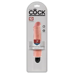 Pipedream King Cock 7″ Vibrating Stiffy - vodotěsný, realistický vibrátor (18cm) - tělová barva #5528545