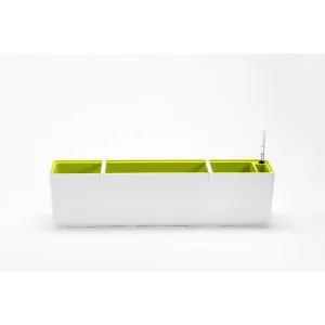 PLASTIA Truhlík samozavlažovací BERBERIS 80cm,  bílá + zelená