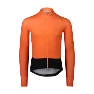 POC Cyklistický dres s dlouhým rukávem letní - ESSENTIAL ROAD - černá/oranžová XL