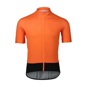 POC Cyklistický dres s krátkým rukávem - ESSENTIAL ROAD - černá/oranžová 2XL