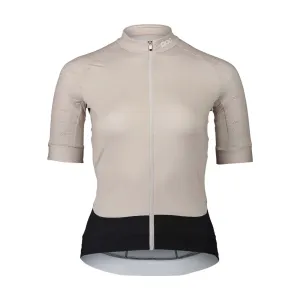 POC Cyklistický dres s krátkým rukávem - ESSENTIAL ROAD LADY - černá/béžová XL