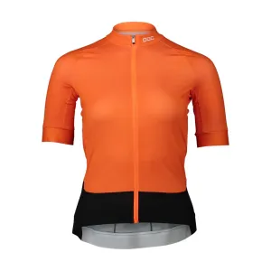 POC Cyklistický dres s krátkým rukávem - ESSENTIAL ROAD LADY - černá/oranžová S