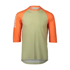 POC Cyklistický dres s krátkým rukávem - MTB PURE 3/4 - zelená/oranžová L