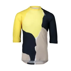 POC Cyklistický dres s krátkým rukávem - MTB PURE 3/4 - žlutá/černá/šedá S