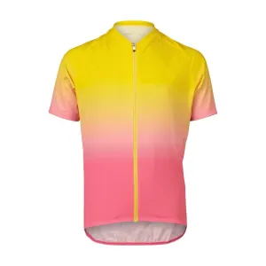POC Cyklistický dres s krátkým rukávem - XC  - žlutá/růžová