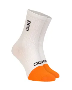 POC Cyklistické ponožky klasické - FLAIR - bílá/oranžová M