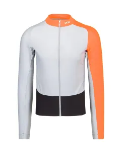 POC Cyklistický dres s dlouhým rukávem letní - ESSENTIAL ROAD MID - šedá/černá/oranžová M