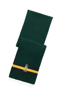 Dětský bavlněný šátek Polo Ralph Lauren zelená barva, s aplikací #6066536