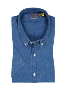 Nadměrná velikost: Polo Ralph Lauren, Košile s krátkým rukávem z materiálu seersucker a s natištěným logem Modrá #4796159