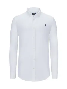 Nadměrná velikost: Polo Ralph Lauren, Košile z piké materiálu, s propínacím límečkem (button-down) Bílá #4796865