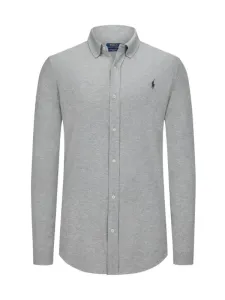 Nadměrná velikost: Polo Ralph Lauren, Košile z piké materiálu, s propínacím límečkem (button-down) Světle šedá #4796867