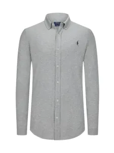 Nadměrná velikost: Polo Ralph Lauren, Košile z piké materiálu, s propínacím límečkem (button-down) Světle šedá #4796870