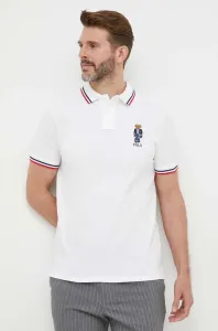 Bavlněné polo tričko Polo Ralph Lauren bílá barva #5911214