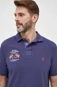 Bavlněné polo tričko Polo Ralph Lauren tmavomodrá barva #6054456