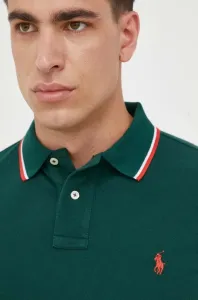 Bavlněné polo tričko Polo Ralph Lauren zelená barva