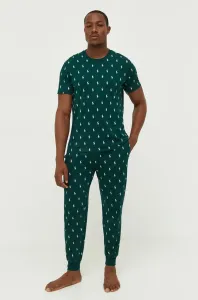 Bavlněné pyžamové kalhoty Polo Ralph Lauren zelená barva #6133109