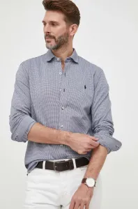 Košile Polo Ralph Lauren tmavomodrá barva, regular, s klasickým límcem