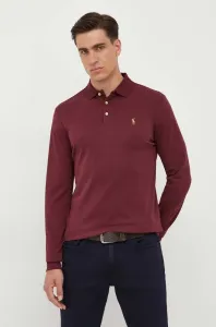 Bavlněné tričko s dlouhým rukávem Polo Ralph Lauren červená barva #5687010