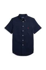 Dětská bavlněná košile Polo Ralph Lauren tmavomodrá barva #4943127