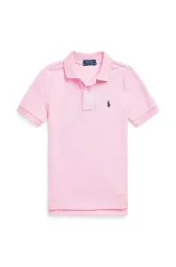 Dětská bavlněná polokošile Polo Ralph Lauren růžová barva #5552398