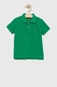 Dětská bavlněná polokošile Polo Ralph Lauren zelená barva #4658302