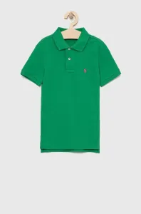 Dětská bavlněná polokošile Polo Ralph Lauren zelená barva #5018271