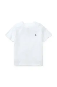 Dětské bavlněné tričko Polo Ralph Lauren bílá barva, hladký #4745085