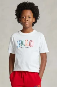 Dětské bavlněné tričko Polo Ralph Lauren bílá barva, s aplikací #4849627