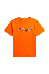 Dětské bavlněné tričko Polo Ralph Lauren oranžová barva, s aplikací #4951198