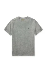 Dětské bavlněné tričko Polo Ralph Lauren šedá barva, melanžový #3626201