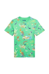 Dětské bavlněné tričko Polo Ralph Lauren zelená barva #5739001