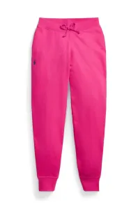 Dětské tepláky Polo Ralph Lauren růžová barva, hladké
