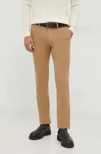 Kalhoty Polo Ralph Lauren pánské, béžová barva, přiléhavé #5970269