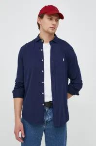 Košile Polo Ralph Lauren tmavomodrá barva, regular, s italským límcem
