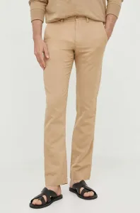 Plátěné kalhoty Polo Ralph Lauren pánské, béžová barva, jednoduché #5889157
