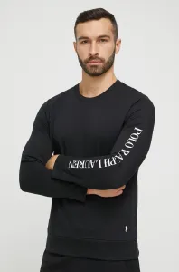 Tričko s dlouhým rukávem Polo Ralph Lauren černá barva, s potiskem