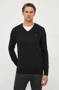 Vlněný svetr Polo Ralph Lauren pánský, černá barva, lehký #6056446