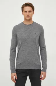 Vlněný svetr Polo Ralph Lauren pánský, šedá barva #6056769