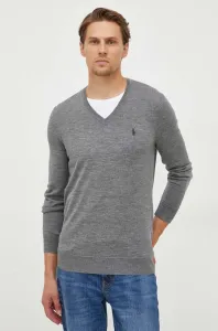 Vlněný svetr Polo Ralph Lauren pánský, šedá barva, lehký #6056447