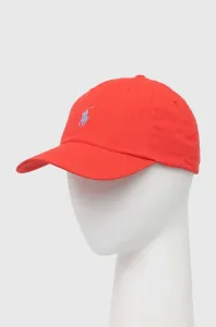 Bavlněná baseballová čepice Polo Ralph Lauren červená barva, s aplikací #4136235