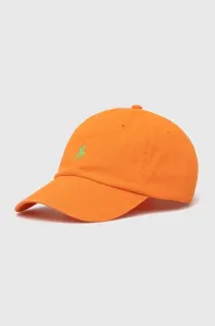 Bavlněná baseballová čepice Polo Ralph Lauren oranžová barva, s aplikací