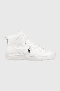 Kožené sneakers boty Polo Ralph Lauren Polo Crt bílá barva