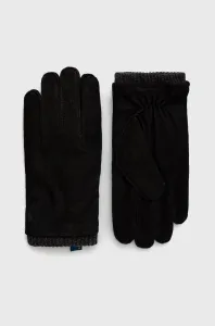 Semišové rukavice Polo Ralph Lauren pánské, černá barva #5334014