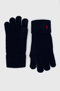 Vlněné rukavice Polo Ralph Lauren tmavomodrá barva