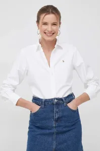 Bavlněná košile  Polo Ralph Lauren bílá barva, regular, s klasickým límcem