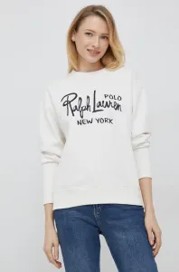 Mikina Polo Ralph Lauren dámská, bílá barva, s potiskem