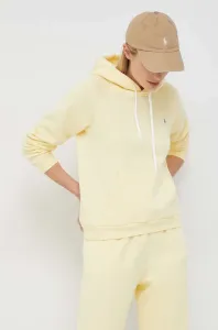 Mikina Polo Ralph Lauren dámská, žlutá barva, s kapucí, hladká #4658165